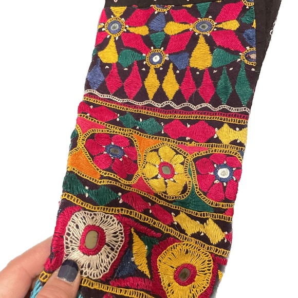 Embroidered South American art deco pants with drawstring. One of a kind! - Picture 3 of 3